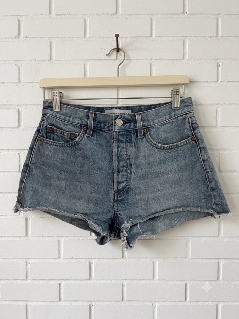 Denim Forum The Ex-Boyfriend Hi-Rise Cut-Off Denim Shorts Size 25